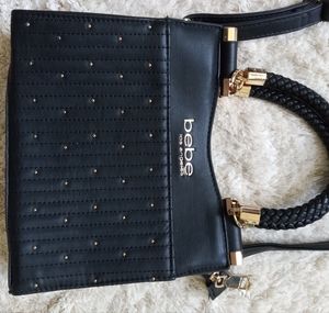 bebe shoulder or handle bag black and gold
